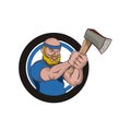 Axe throwing logo vector Royalty Free Stock Photo