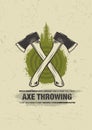 Axe Throwing Wilderness Outdoor Activity On Grunge Background