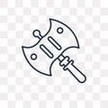 Axe vector icon isolated on transparent background, linear Axe t Royalty Free Stock Photo