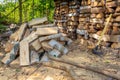 Axe And Woodpile Royalty Free Stock Photo