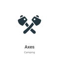 Axes vector icon on white background. Flat vector axes icon symbol sign from modern camping collection for mobile concept and web