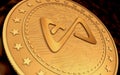 Axie AXS cryptocurrency symbol golden coin 3d illustration