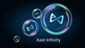 Axie Infinity AXS token symbol in soap bubble.