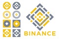 Binance vector logo text icon author\'s development Royalty Free Stock Photo