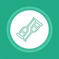 Axillary crutch color button icon. Isolated vector element.