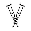 Axillary crutches glyph icon