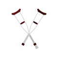 Axillary crutches icon, flat style