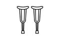 Axillary Crutches icon. Icon related to medical tools. line icon style.