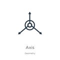 Axis icon. Thin linear axis outline icon isolated on white background from geometry collection. Line vector axis sign, symbol for