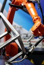 6 axis industrial welding system with robotic arm Royalty Free Stock Photo