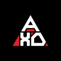 AXO triangle letter logo design with triangle shape. AXO triangle logo design monogram. AXO triangle vector logo template with red Royalty Free Stock Photo