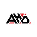 AXO triangle letter logo design with triangle shape. AXO triangle logo design monogram. AXO triangle vector logo template with red Royalty Free Stock Photo