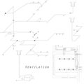 Axonometric view of the ventilation system. Vector design for HVAC. The ducts on the plan.