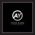 AY Vector Logo Template - Simple Icon for Initial Letter A and Y Monogram Royalty Free Stock Photo