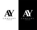 Ay, ya letter modern initial logo design vector, with white and black color that can be used for any creative business. Royalty Free Stock Photo