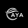 AYA letter logo design on black background. AYA creative circle letter logo concept. AYA letter design