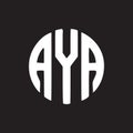 AYA letter logo design on black background.AYA creative initials letter logo concept.AYA letter design