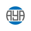AYA letter logo design on white background. AYA creative initials circle logo concept. AYA letter design