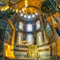 Aya Sofya (Hagia Sophia) internal view Royalty Free Stock Photo