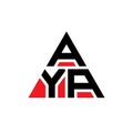 AYA triangle letter logo design with triangle shape. AYA triangle logo design monogram. AYA triangle vector logo template with red