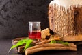 Ayahuasca brew with medicinal herbs. Royalty Free Stock Photo