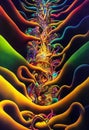 Ayahuasca experience, holistic healing, spiritual insight psychedelic vision surreal illustration