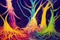 Ayahuasca experience, holistic healing, spiritual insight psychedelic vision surreal illustration