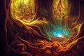 Ayahuasca experience, holistic healing, spiritual insight psychedelic vision surreal illustration