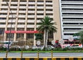 Ayala street with many office buildings in Manila, Philippines Royalty Free Stock Photo