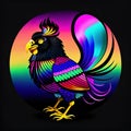 Ayam Cemani Animal Style Print Design Logo. Generative AI.