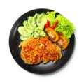 Ayam Geprek is an Indonesian Food crispy fried chicken with hot and spicy sambal Chili Sauce Royalty Free Stock Photo