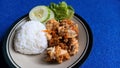 Ayam geprek with rice Royalty Free Stock Photo