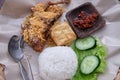 Ayam Goreng - Indonesian fried chicken rice Royalty Free Stock Photo