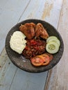 Ayam Penyet is Indonesian Traditional Food Royalty Free Stock Photo