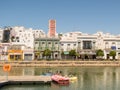 Ayamonte river bank and paddle boats for hire
