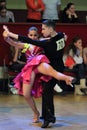 Ayan Zhumatayev and Liya Kazbekova - latin ballroom dancing Royalty Free Stock Photo