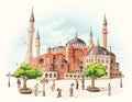 Ayasofya kebir cami hagia sophia turkey istanbul historical places ancient city Royalty Free Stock Photo
