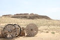 Ayaz-Kala with a wooden cart