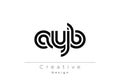 AYB Creative Unique Modern Letter Logo Design Royalty Free Stock Photo