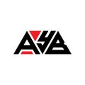 AYB triangle letter logo design with triangle shape. AYB triangle logo design monogram. AYB triangle vector logo template with red Royalty Free Stock Photo