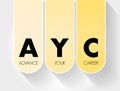 AYC - Advance Your Career acronym, business concept