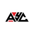 AYC triangle letter logo design with triangle shape. AYC triangle logo design monogram. AYC triangle vector logo template with red Royalty Free Stock Photo