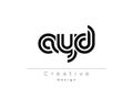 AYD Creative Unique Modern Letter Logo Design Royalty Free Stock Photo