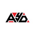 AYD triangle letter logo design with triangle shape. AYD triangle logo design monogram. AYD triangle vector logo template with red Royalty Free Stock Photo