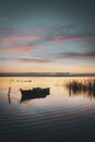 Aydin soke solo boat at sunset time Royalty Free Stock Photo