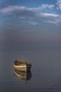 AydÃÂ±n turkey golmarmara solo boat reflection with clouds