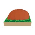 Ayers Rock, Australia icon, cartoon style