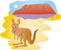 Ayers Rock and kangaroo