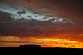 Ayers rock silhouette Royalty Free Stock Photo