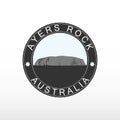 Ayers Rock. Symbol of Australia. Logotype Uluru. Sightseeing Australia.